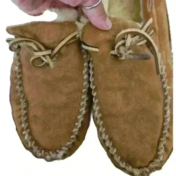 L.L. Bean Men's Tan  Wicked Good Moccasins 13 - Picture 7 of 15